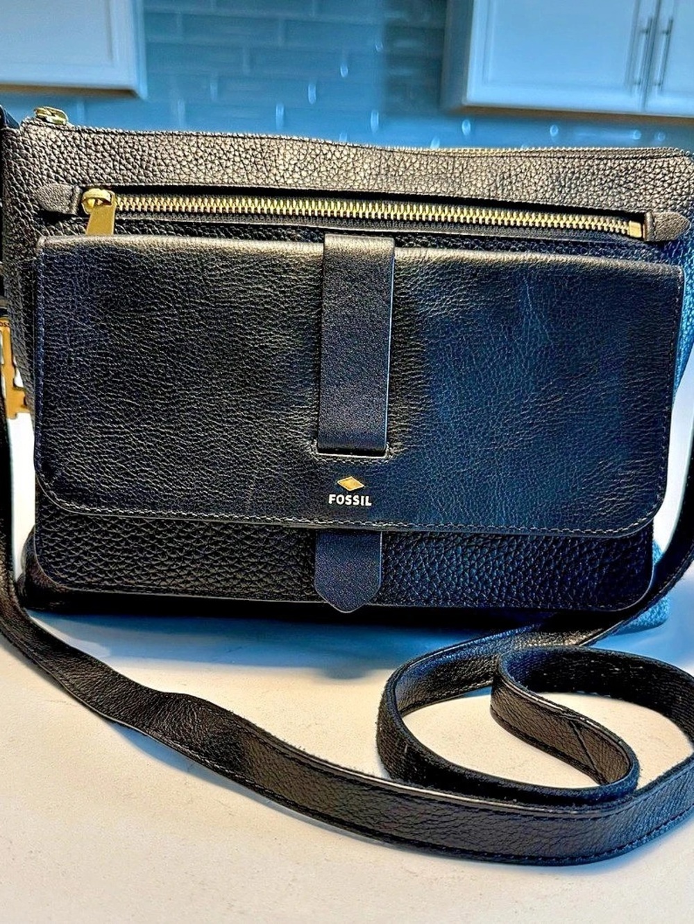 Fossil Kinley Crossbody Black Bag